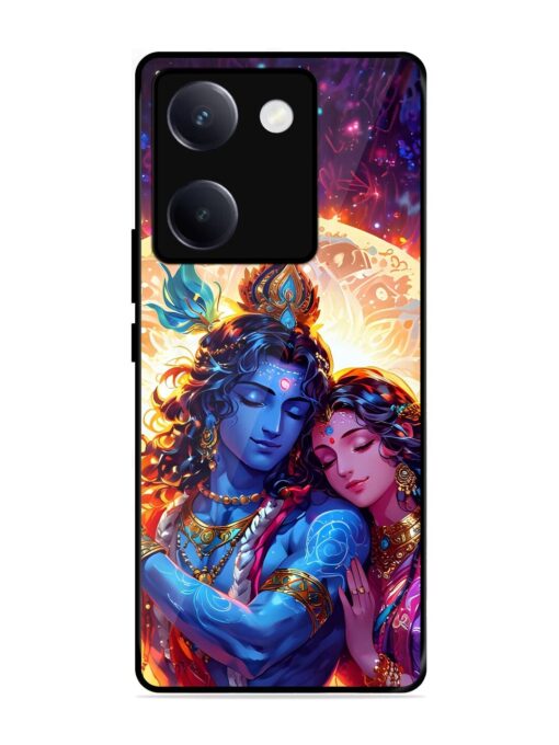 Radha Krishna Art Glossy Metal Phone Cover for Vivo Y300 Plus (5G)