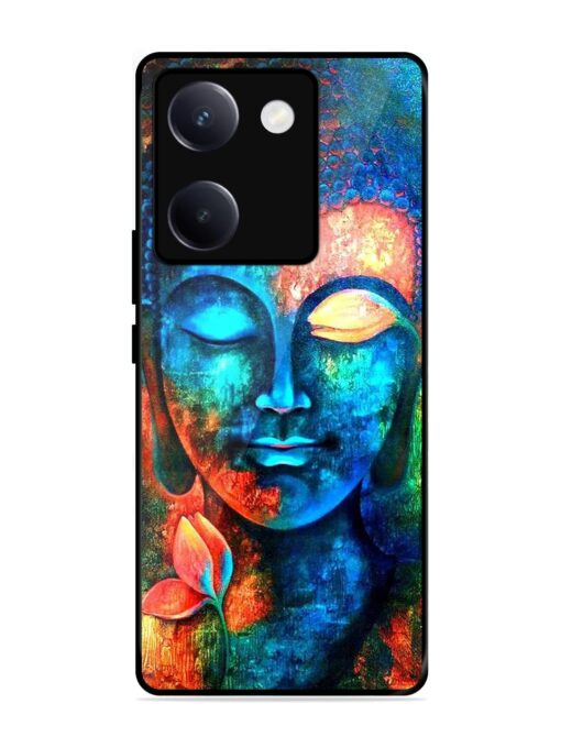 Buddha Painting Glossy Metal Phone Cover for Vivo Y300 Plus (5G)