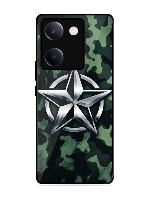 Indian Army Star Design Glossy Metal Phone Cover for Vivo Y300 Plus (5G)