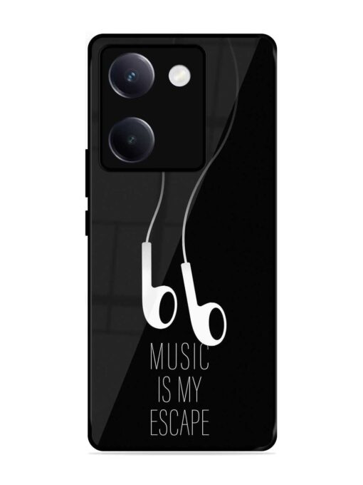 Music Is My Escape Glossy Metal Phone Cover for Vivo Y300 Plus (5G)