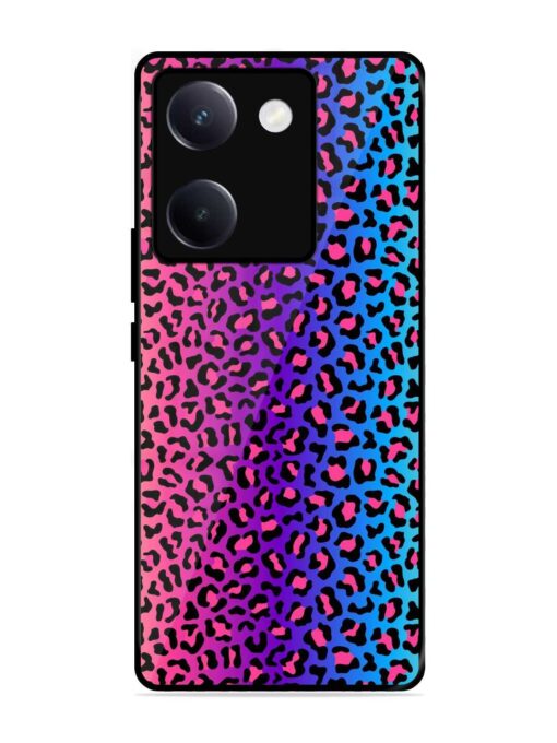 Colorful Leopard Seamless Glossy Metal Phone Cover for Vivo Y300 Plus (5G)