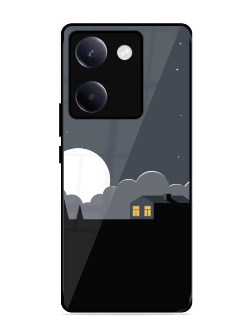 Full Moon Vector Art Glossy Metal Phone Cover for Vivo Y300 Plus (5G)