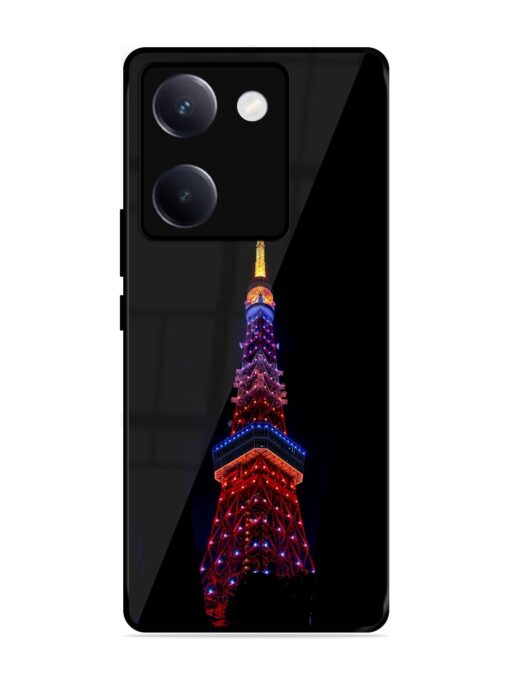 Eiffel Tower Night View Glossy Metal Phone Cover for Vivo Y300 Plus (5G)