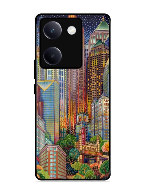 Cityscapes Art Glossy Metal Phone Cover for Vivo Y300 Plus (5G)