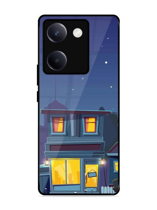 Vector Night House Glossy Metal Phone Cover for Vivo Y300 Plus (5G)