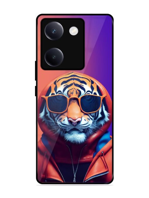 Tiger Animation Glossy Metal Phone Cover for Vivo Y300 Plus (5G)