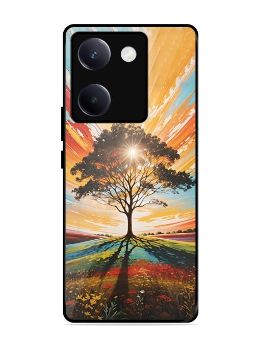 Abstract Tree Colorful Art Glossy Metal Phone Cover for Vivo Y300 Plus (5G)