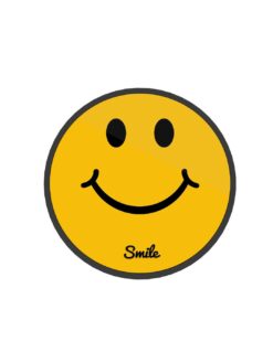 Yellow Smiley Printed Phone Grip Holder