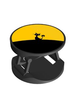 Alternative view of Black Yellow Cat Cartoon Printed Phone Grip Holder