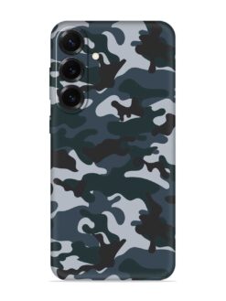 Dark Blue Army Military Art Embossed Soft Silicone Case for Samsung Galaxy S25 Plus (5G)