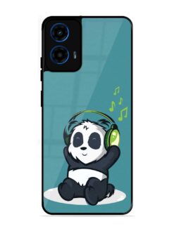 Music Panda Glossy Metal Phone Cover for Motorola Moto G45 (5G)