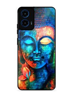 Buddha Painting Glossy Metal Phone Cover for Motorola Moto G45 (5G)