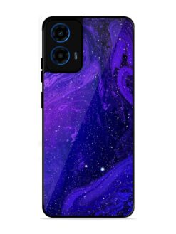 Galaxy Acrylic Abstract Art Glossy Metal Phone Cover for Motorola Moto G45 (5G)