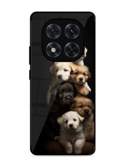 Cute Baby Dogs Glossy Metal Phone Cover for Xiaomi Redmi Note 14 Pro (5G)