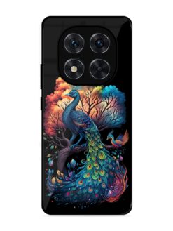 Peacock Tree Art Glossy Metal Phone Cover for Xiaomi Redmi Note 14 Pro (5G)