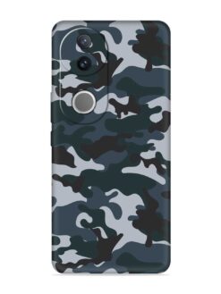 Dark Blue Army Military Art Embossed Soft Silicone Case for Vivo V50 (5G)