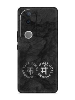Karma Hindi Word Embossed Soft Silicone Case for Vivo V50 (5G)