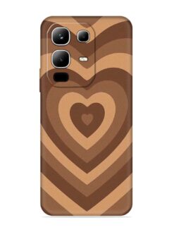 Brown Heart Embossed Soft Silicone Case for Infinix Note 50X (5G)