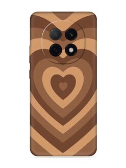 Brown Heart Embossed Soft Silicone Case for Oppo F29 (5G)