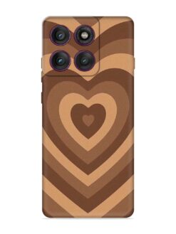 Brown Heart Embossed Soft Silicone Case for Motorola Moto Edge 60 Pro (5G)