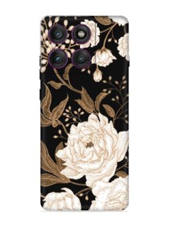 Peonies Roses Floral Embossed Soft Silicone Case for Motorola Moto Edge 60 Pro (5G)