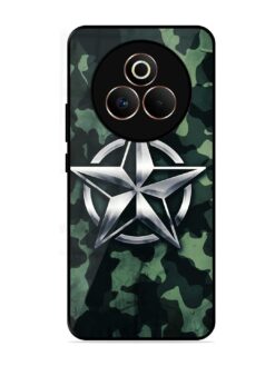 Indian Army Star Design Glossy Metal Phone Cover for Realme P3 Pro (5G)