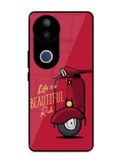 Life Is Beautiful Rides Glossy Metal Phone Cover for Vivo V50E (5G)