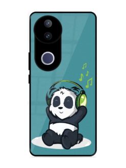Music Panda Glossy Metal Phone Cover for Vivo V50E (5G)