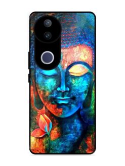 Buddha Painting Glossy Metal Phone Cover for Vivo V50E (5G)