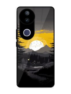Sunset Vector Glossy Metal Phone Cover for Vivo V50E (5G)