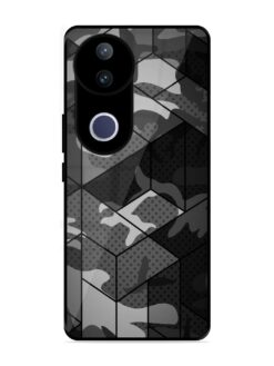 Hexagonal Pattern Glossy Metal Phone Cover for Vivo V50E (5G)