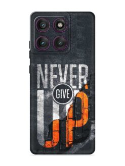 Never Give Up Embossed Soft Silicone Case for Motorola Moto Edge 60 (5G)