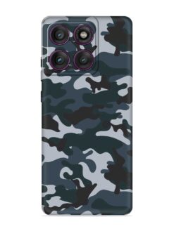 Dark Blue Army Military Art Embossed Soft Silicone Case for Motorola Moto Edge 60 (5G)