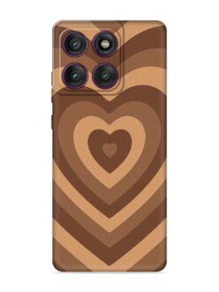 Brown Heart Embossed Soft Silicone Case for Motorola Moto Edge 60 (5G)