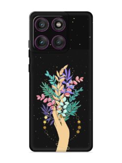 Flower On Hand Embossed Soft Silicone Case for Motorola Moto Edge 60 (5G)