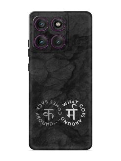 Karma Hindi Word Embossed Soft Silicone Case for Motorola Moto Edge 60 (5G)