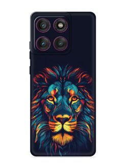 Colorful Lion Embossed Soft Silicone Case for Motorola Moto Edge 60 (5G)