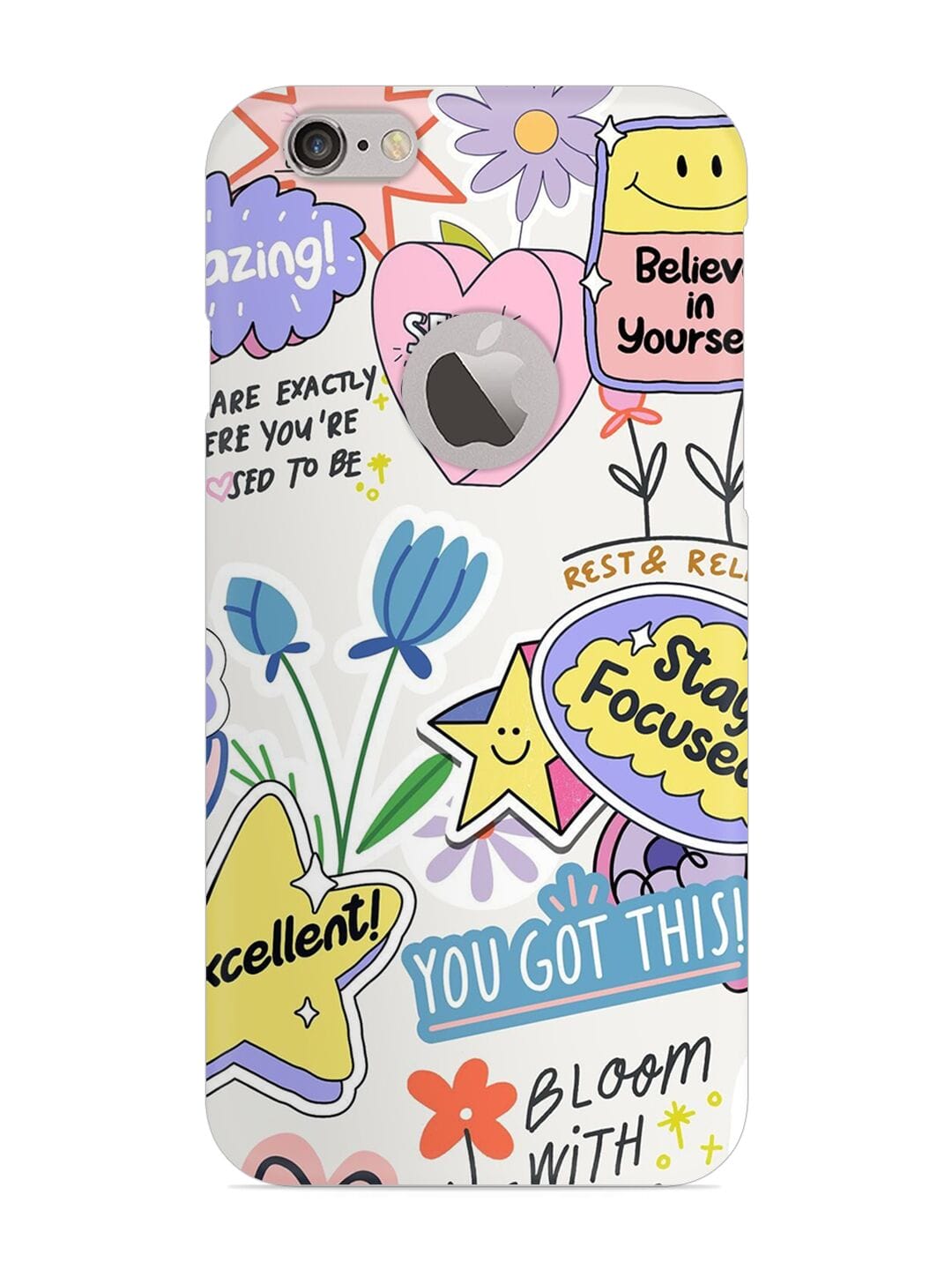 Buy Colorful Motivational Stickers Snap Case for Apple Iphone 6S