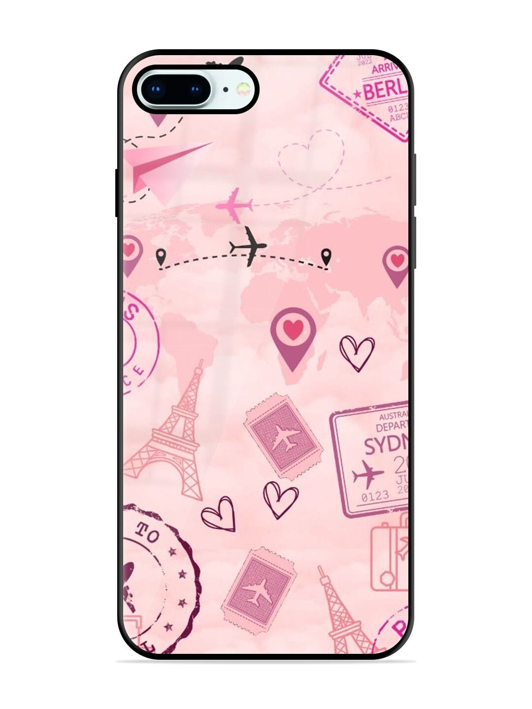 Pink Apple Phone Case Plus DAIZAG Luxury Pink Paris Butterfly