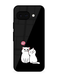 Cat Love Glossy Metal Phone Cover for Google Pixel 9A