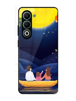 Happy Family And Beautiful View Glossy Metal Phone Cover for Oppo A5 (5G)