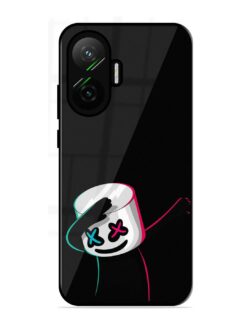 Black Marshmallow Glossy Metal Phone Cover for Poco F7 (5G)