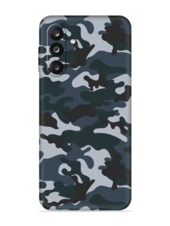Dark Blue Army Military Art Embossed Soft Silicone Case for Samsung Galaxy F36 (5G)