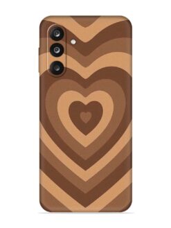 Brown Heart Embossed Soft Silicone Case for Samsung Galaxy F36 (5G)