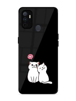 Cat Love Glossy Metal Phone Cover for Oppo A53