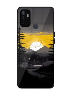 Sunset Vector Glossy Metal Phone Cover for Oppo A53
