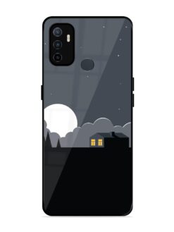 Full Moon Vector Art Glossy Metal Phone Cover for Oppo A53