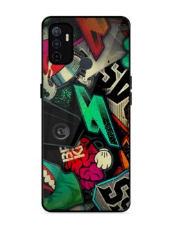 Graffiti Art Glossy Metal Phone Cover for Oppo A53