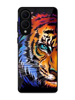 Colorful Lion Art Glossy Metal Phone Cover for Samsung Galaxy S25 Edge (5G)