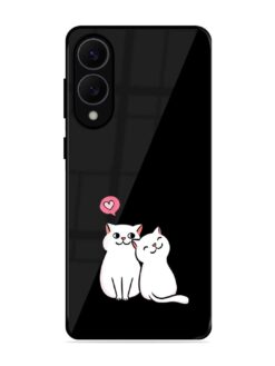 Cat Love Glossy Metal Phone Cover for Samsung Galaxy S25 Edge (5G)